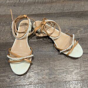 Journee pearl sandals with ankle strap size 8